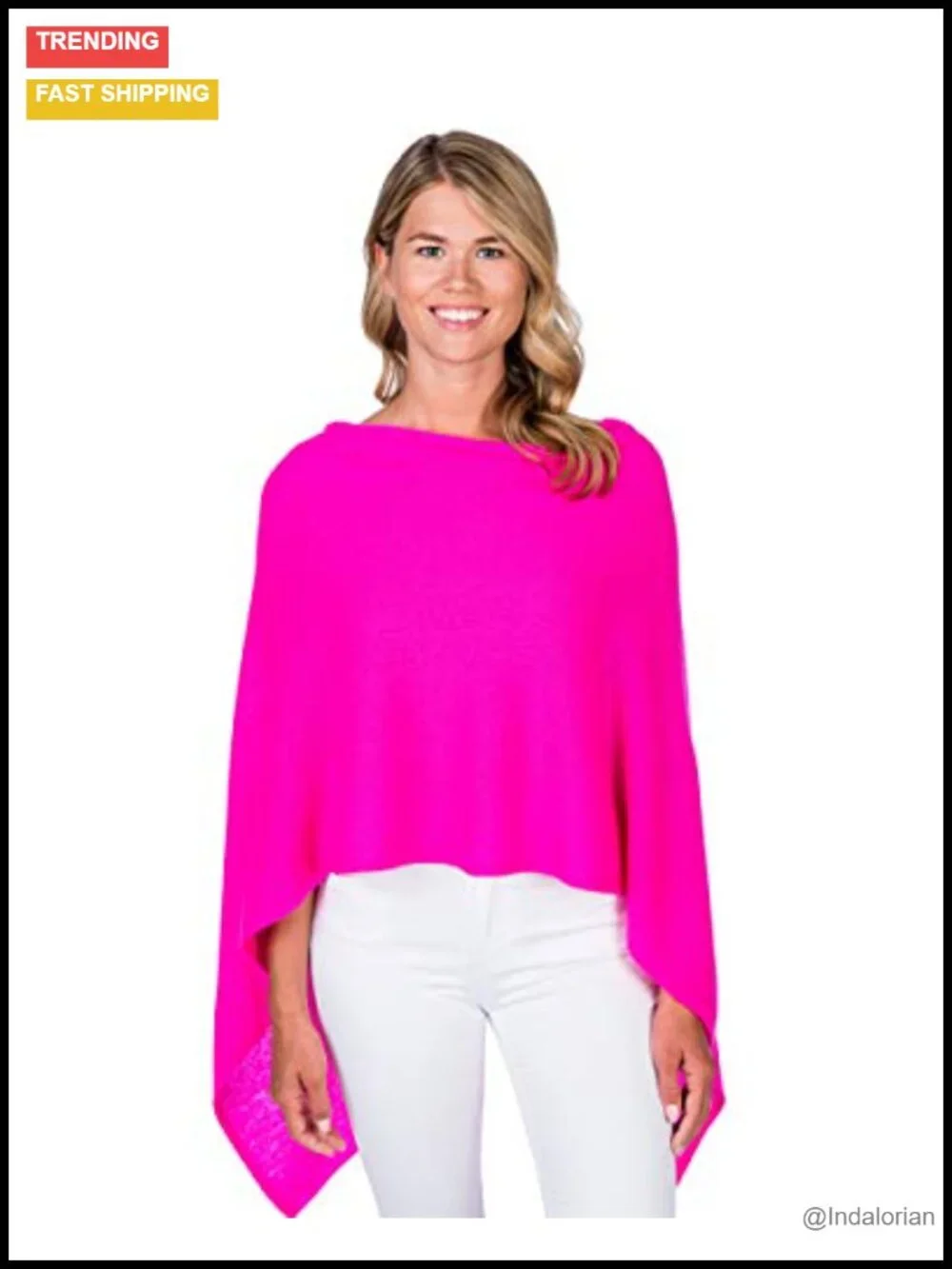 100% Cashmere Dress Topper Poncho Wrap Women's Long Sleeve Luxury